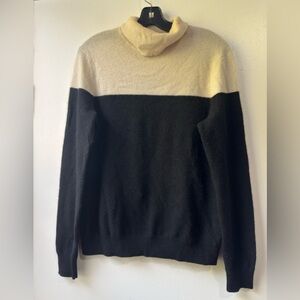 Lord & Taylor Two-Tone Turtleneck Cashmere Sweater